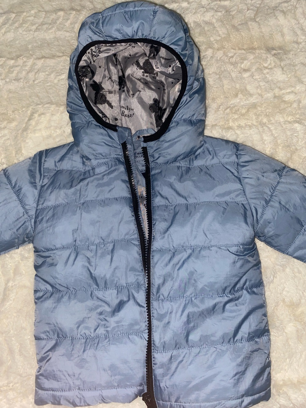 Primark Light Blue Hooded Puffer Jacket